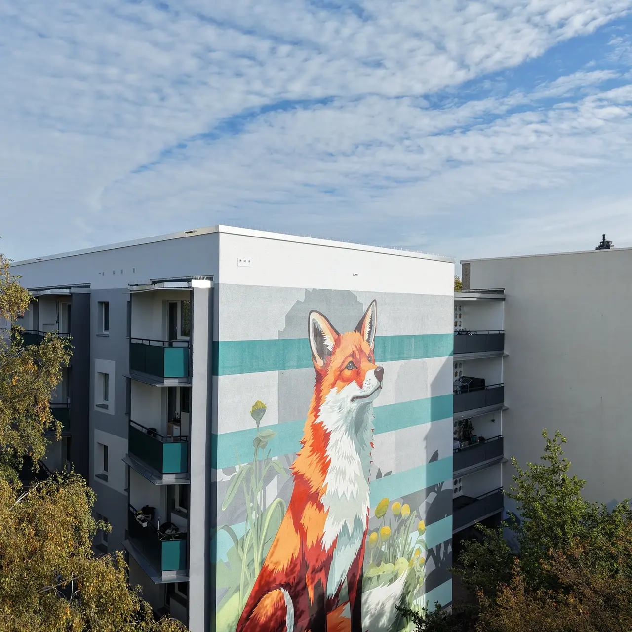 Fuchs am Roten Berg, Wandbild