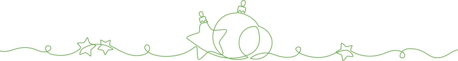 Grüne, minimalistische Illustration von Weihnachtsdekoration