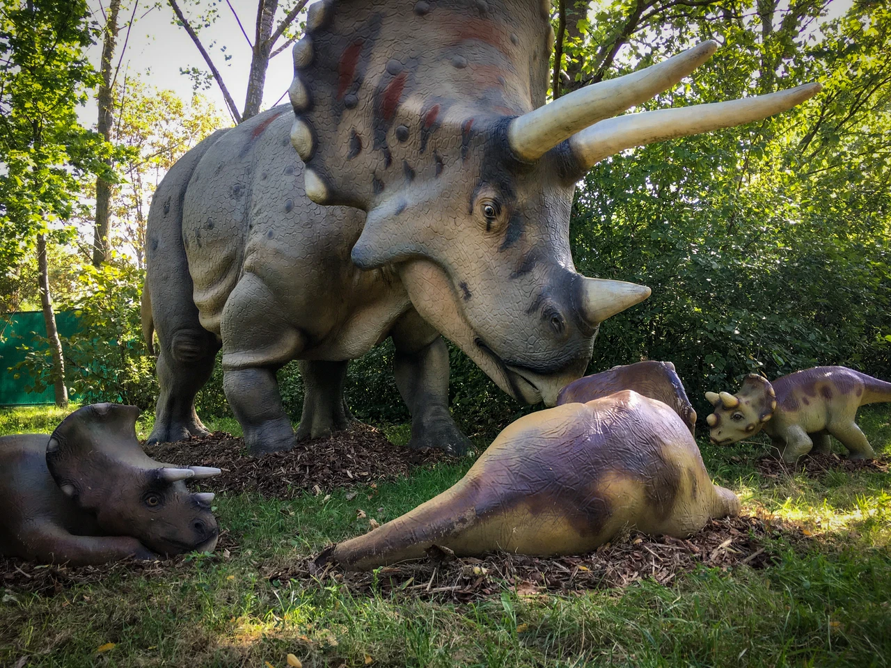 Unechter Dino Unechte Dinosaurier im Park